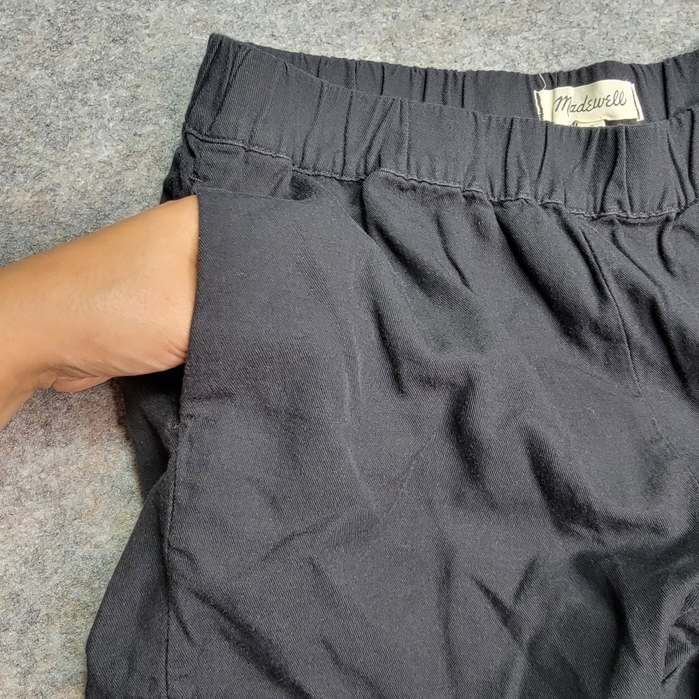 Madewell Shorts Womens Small‎ Black Elastic Waist Casual Pull On - Picture 3 of 7
